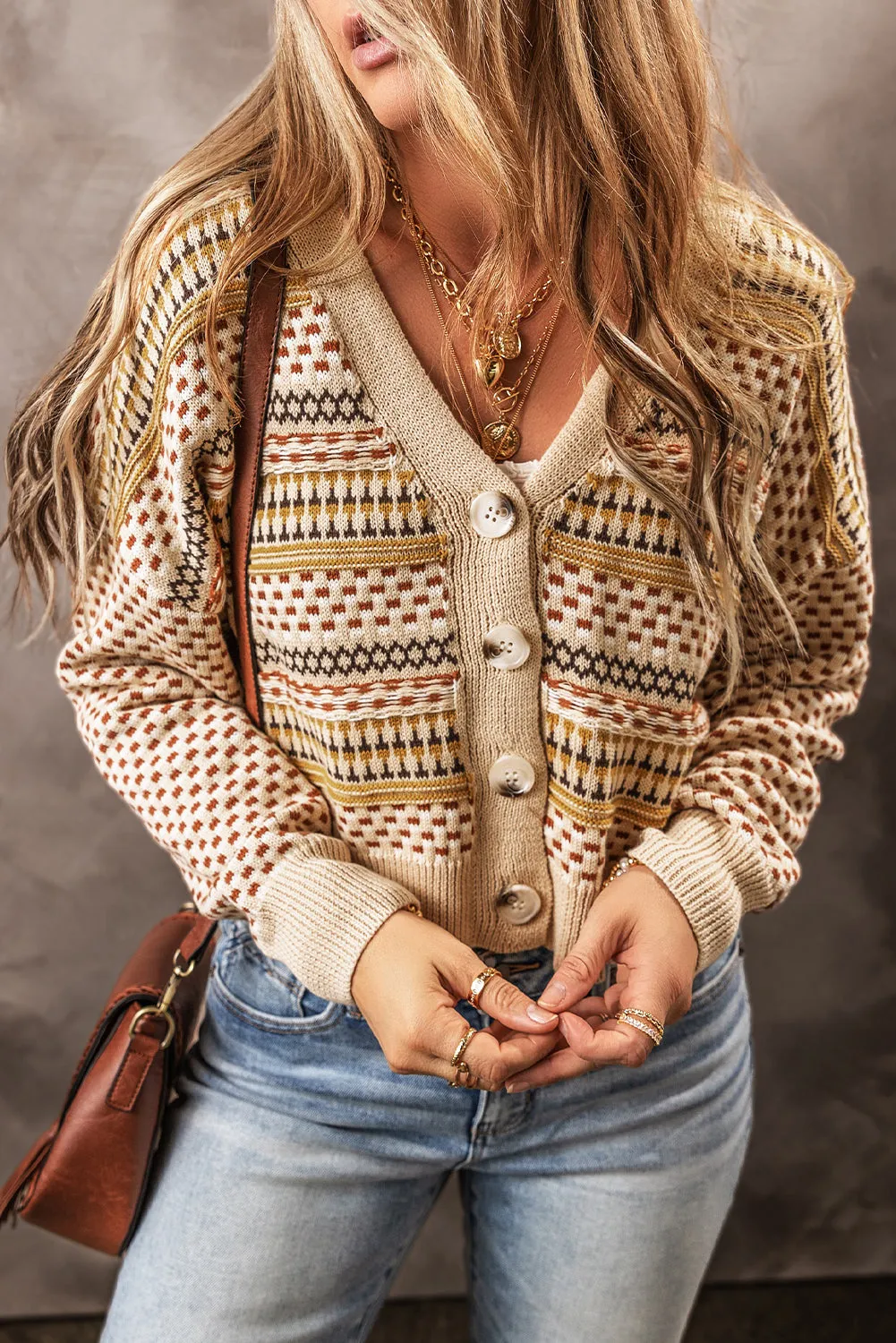 KaleaBoutique Stylish Buttoned V Neck Cropped Cardigan