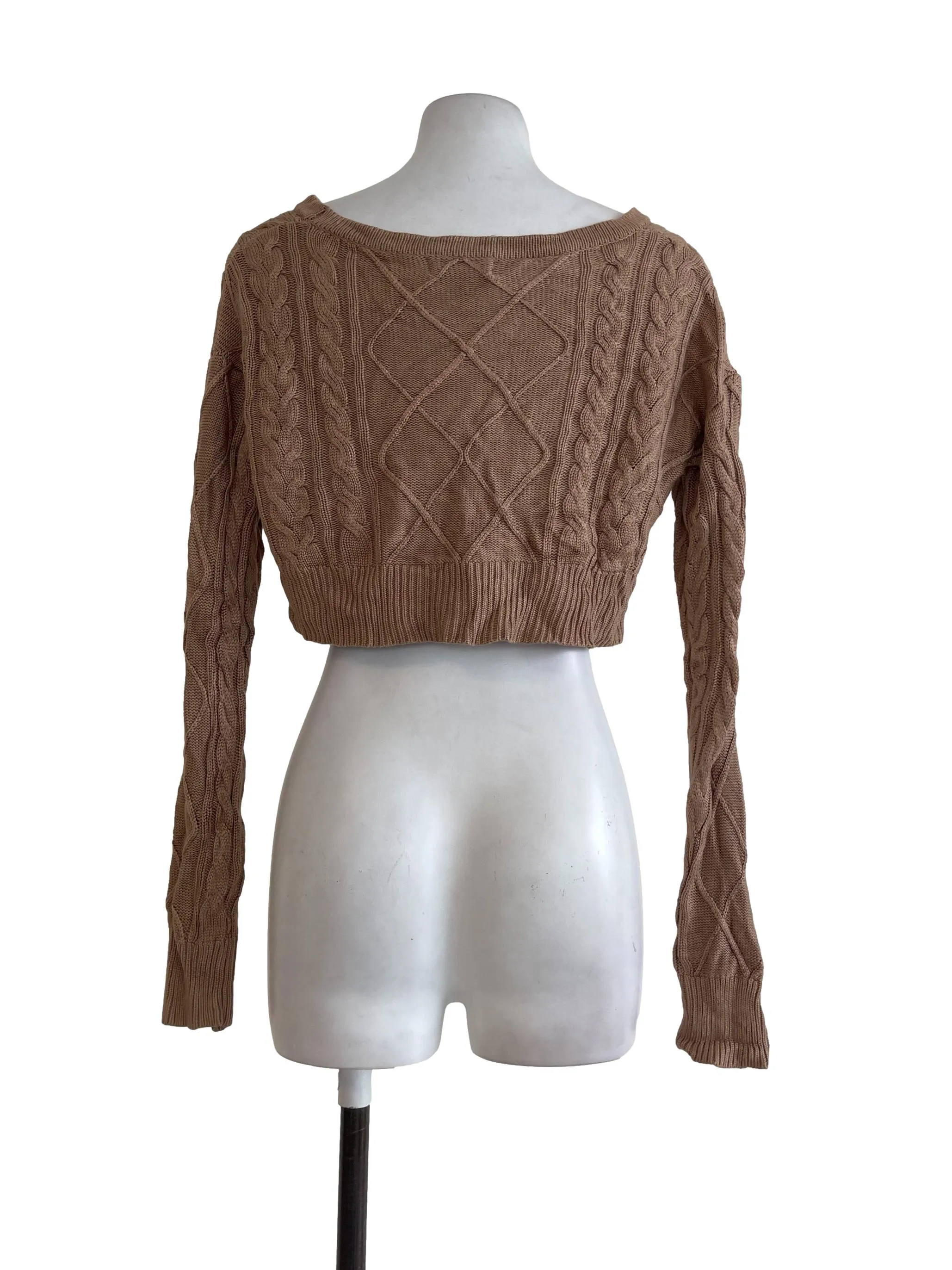 Khaki Knitted Mini Cardigan