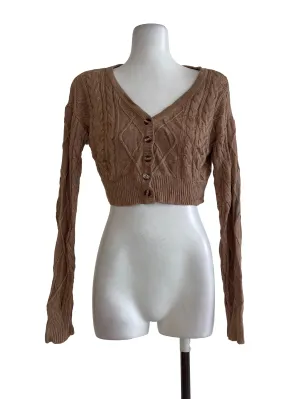 Khaki Knitted Mini Cardigan