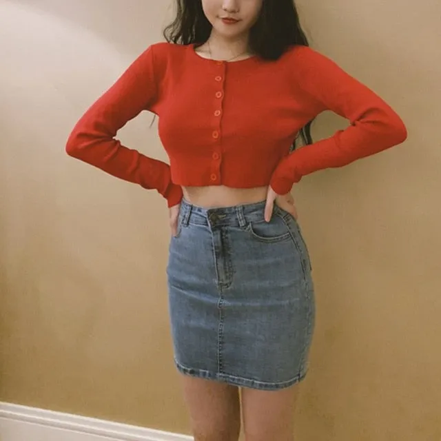 Knitted Crop Cardigan