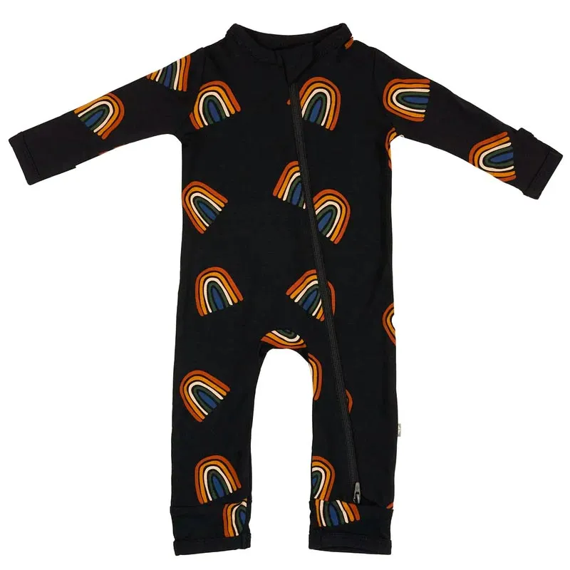 Kyte Zippered Romper- Rust Rainbow in Midnights