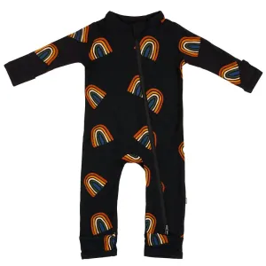 Kyte Zippered Romper- Rust Rainbow in Midnights
