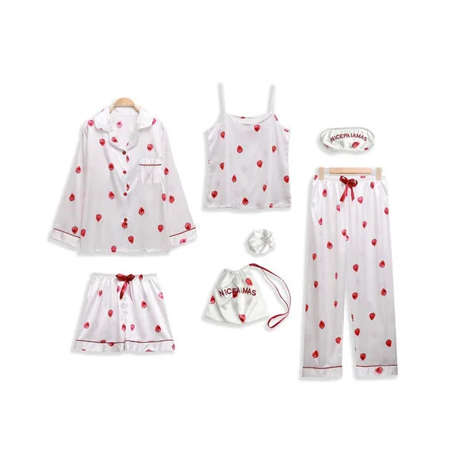 🌹Ladies 7 PIECE Satin Sleepwear/Lounging Set.