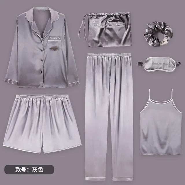 🌹Ladies 7 PIECE Satin Sleepwear/Lounging Set.
