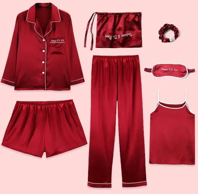 🌹Ladies 7 PIECE Satin Sleepwear/Lounging Set.