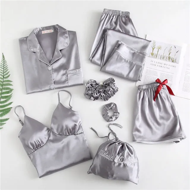 🌹Ladies 7 PIECE Satin Sleepwear/Lounging Set.