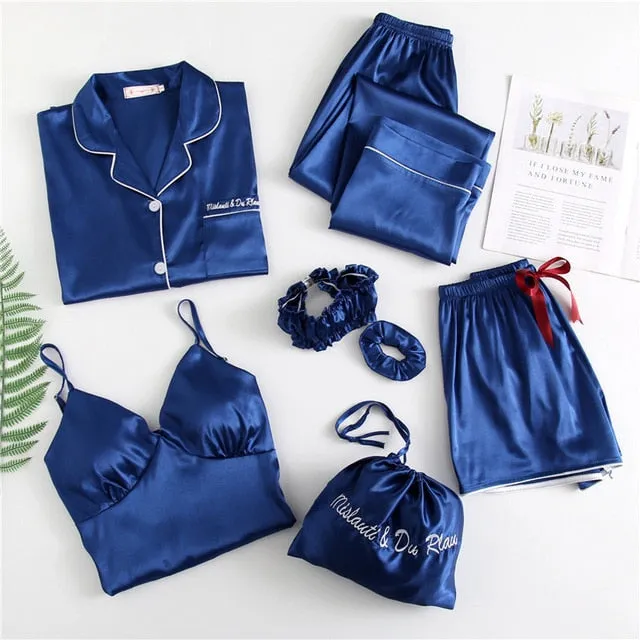 🌹Ladies 7 PIECE Satin Sleepwear/Lounging Set.