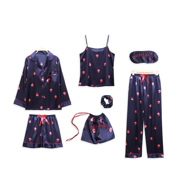 🌹Ladies 7 PIECE Satin Sleepwear/Lounging Set.