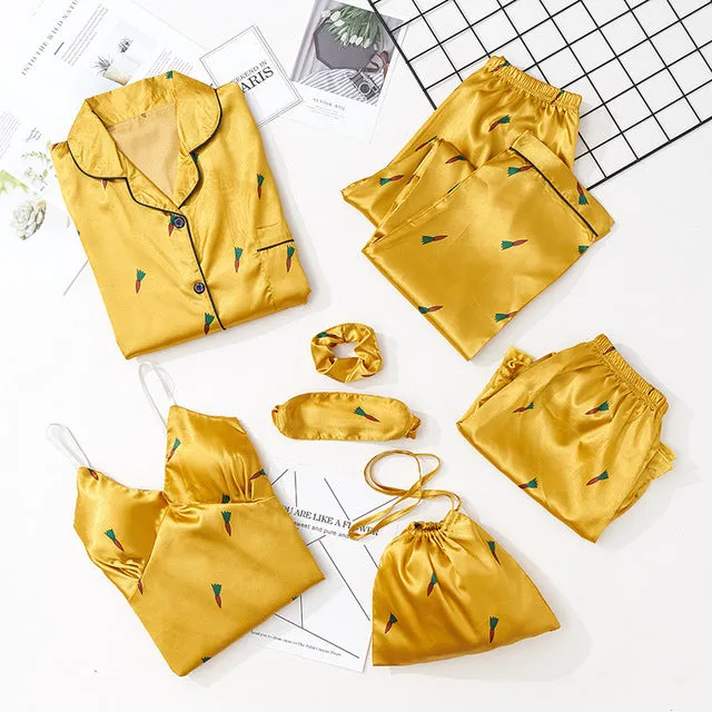 🌹Ladies 7 PIECE Satin Sleepwear/Lounging Set.