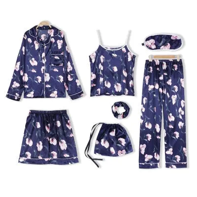 🌹Ladies 7 PIECE Satin Sleepwear/Lounging Set.