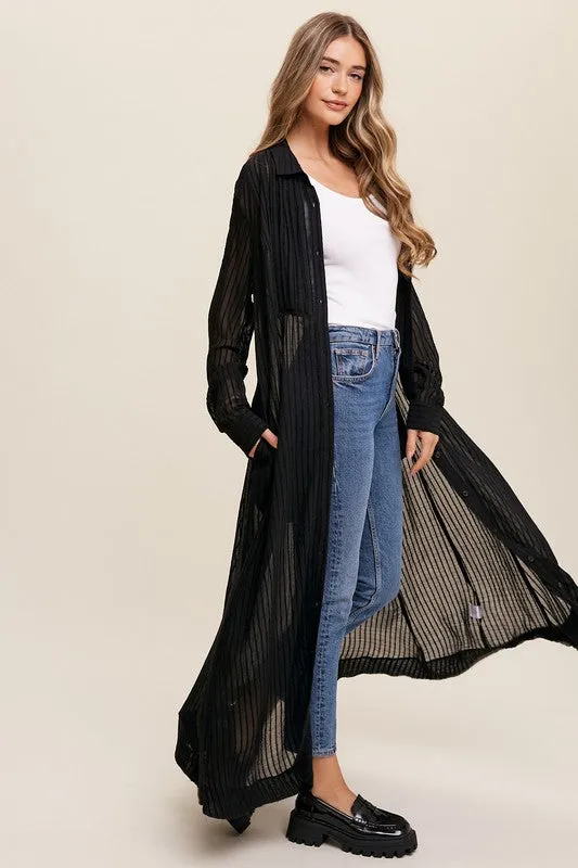 Listicle Long Button Down Shirt Maxi Dress