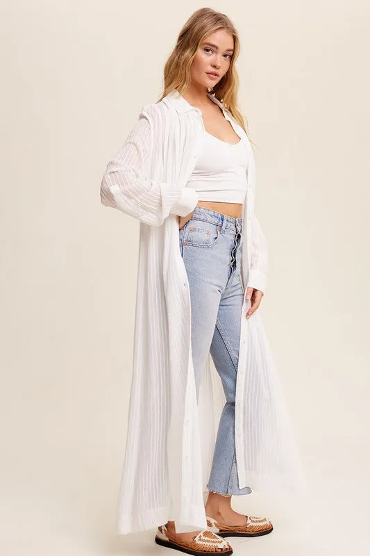 Listicle Long Button Down Shirt Maxi Dress