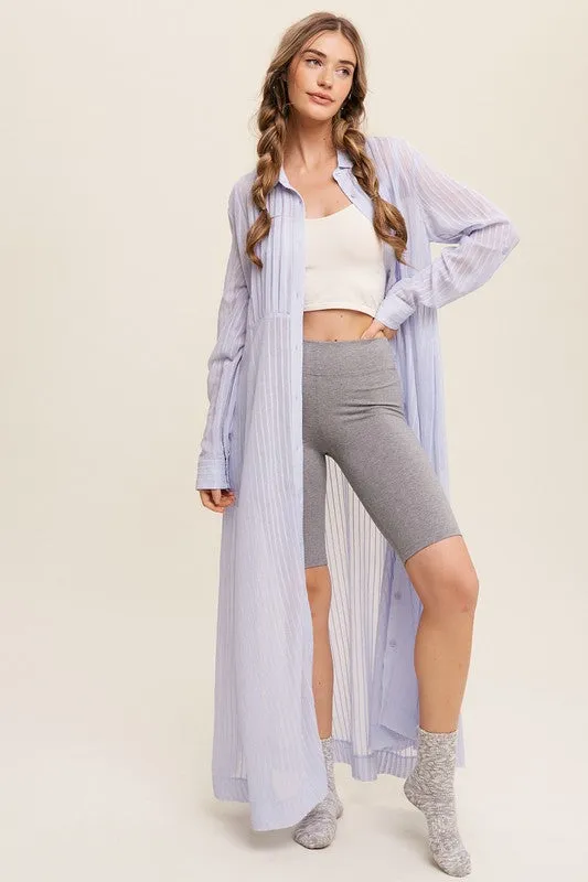 Listicle Long Button Down Shirt Maxi Dress