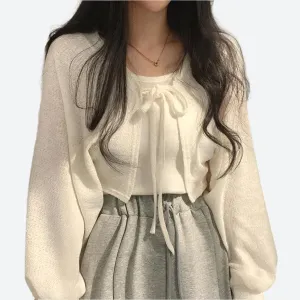 Long Sleeve Tie Front Cardigans