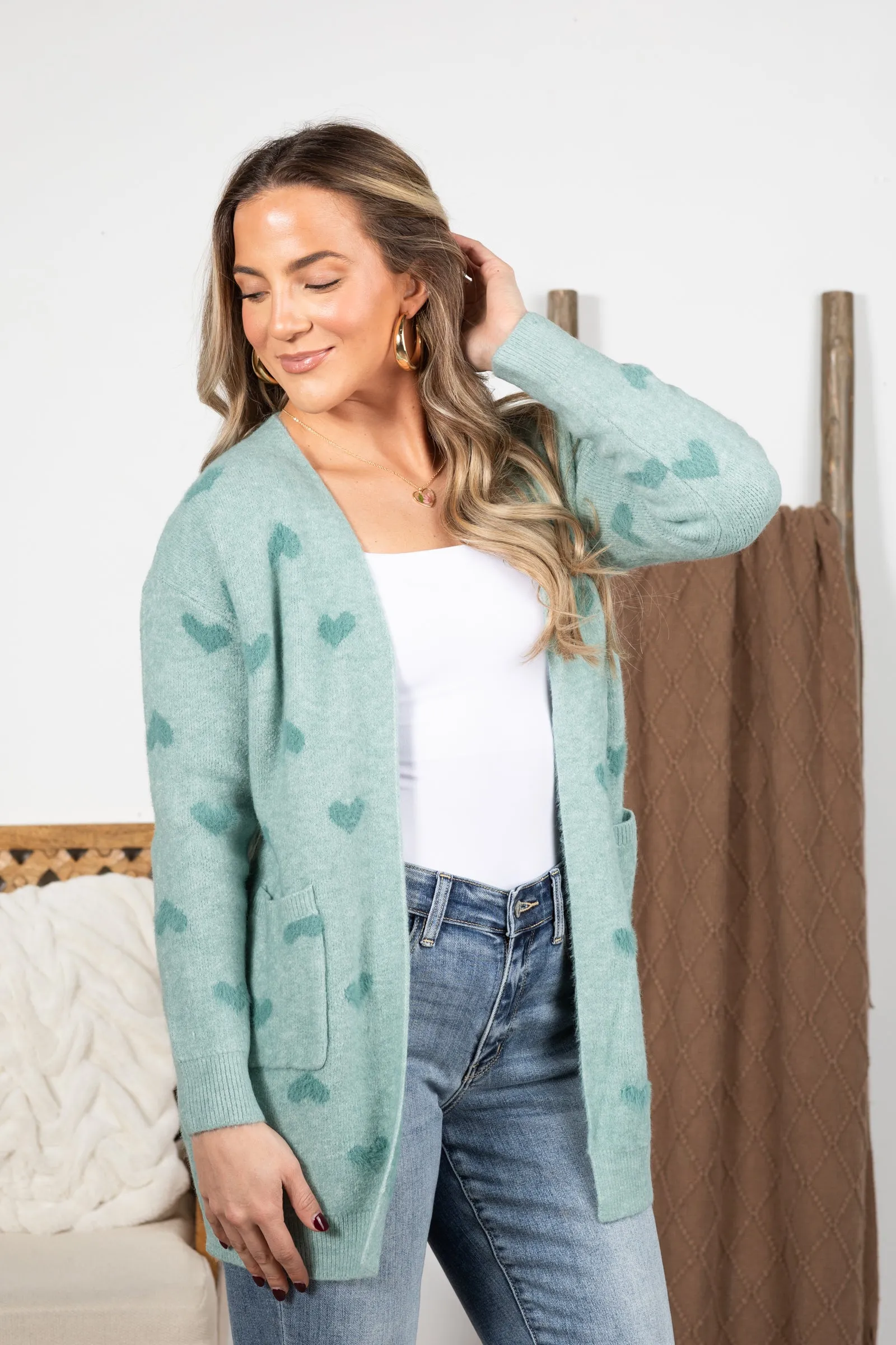 Lovely Heart Sweater Cardigans