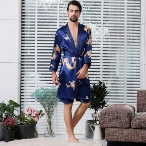 Luxury Designer women's Silk Kimono Robe Set 5XL Sleepwear Bathrobe Oversized Satin Nightgown 2PC Ladies Summer Home Clothing