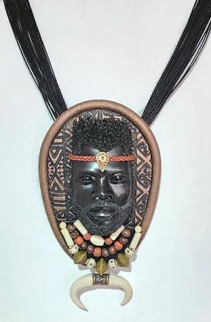 Maruvian Woman Series Necklace/Brooch (King M'Baku) by Dianne Hayes Quarles