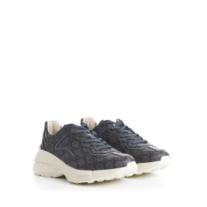 Men's Rhyton Sneaker - Grey/Graphite GG Supreme Canvas