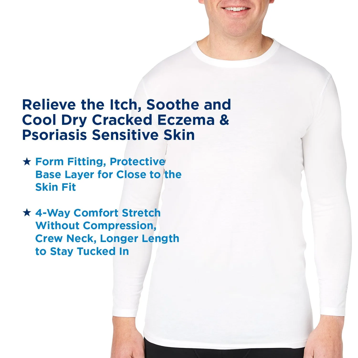 Men's Undershirt for Eczema | Psoriasis & Sensitive Skin Treatment Baselayer Clothing | Soothems