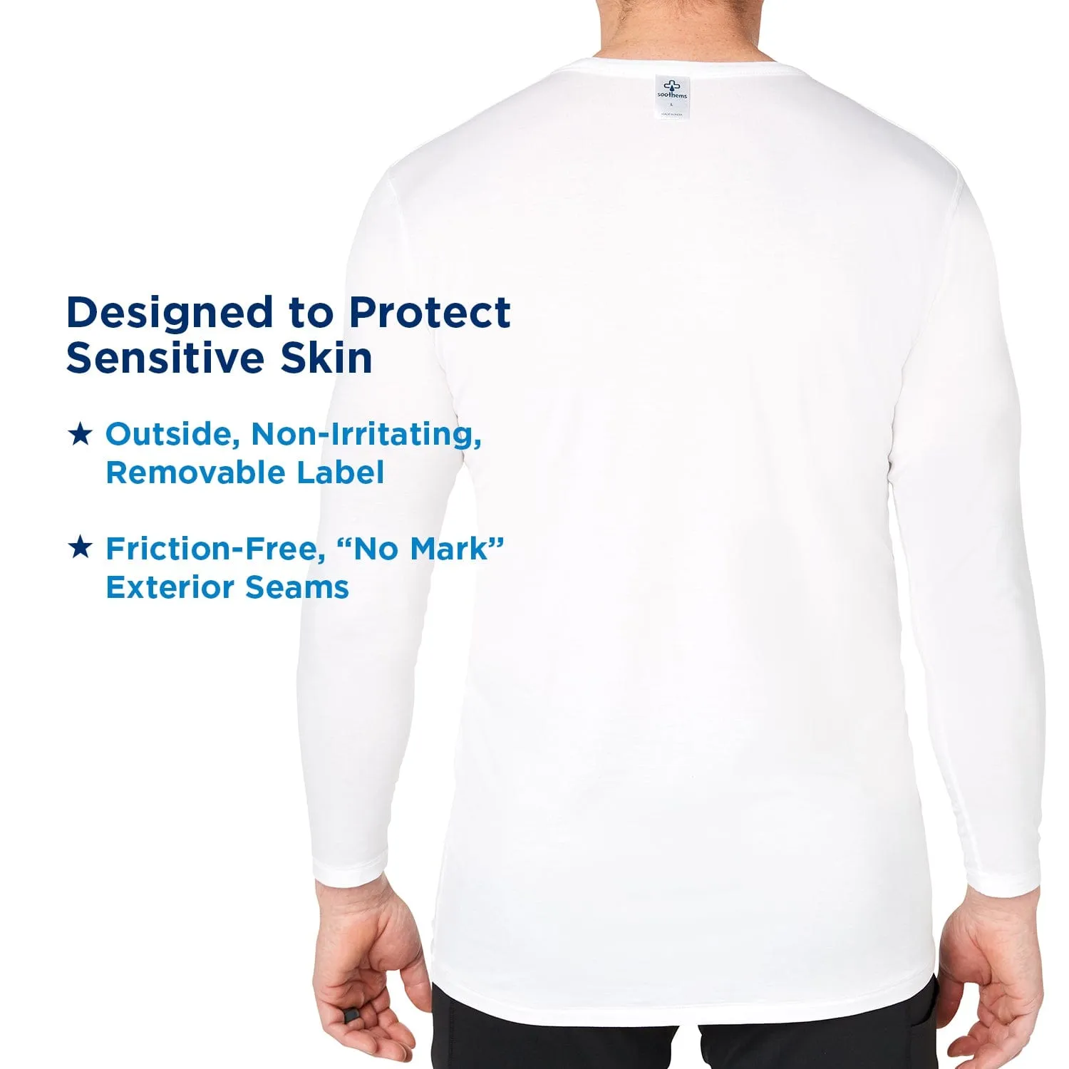Men's Undershirt for Eczema | Psoriasis & Sensitive Skin Treatment Baselayer Clothing | Soothems