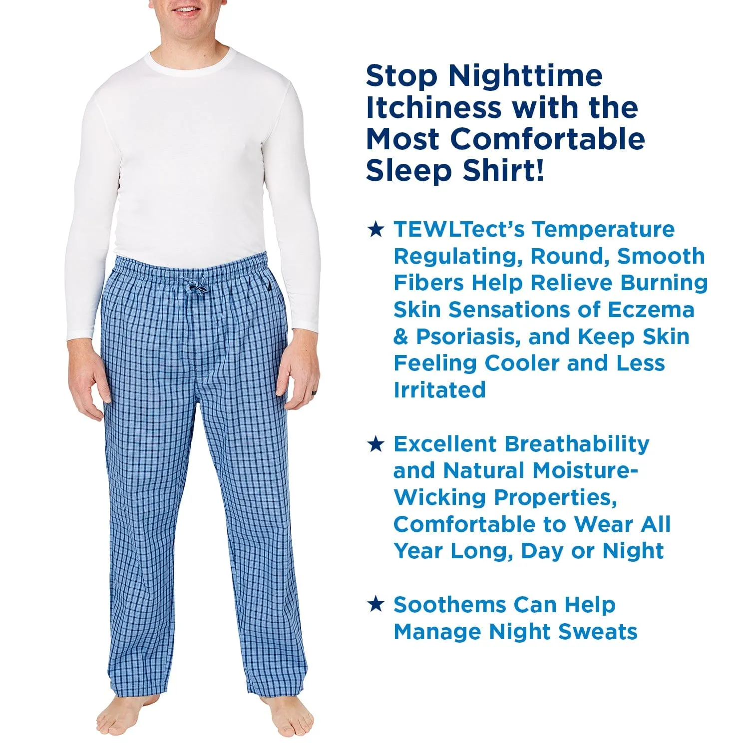 Men's Undershirt for Eczema | Psoriasis & Sensitive Skin Treatment Baselayer Clothing | Soothems