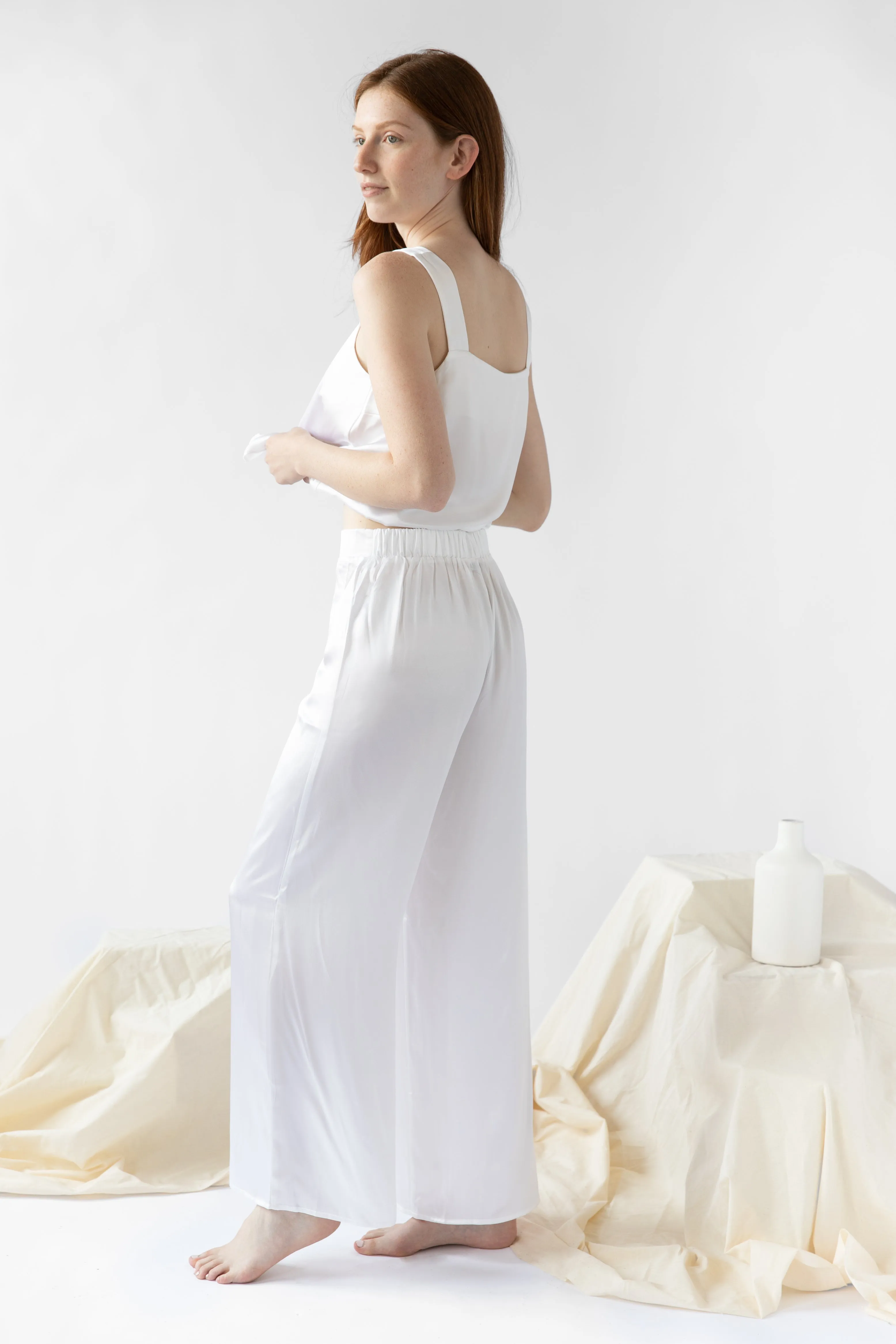 Mulberry Silk Wide Leg Pant Set