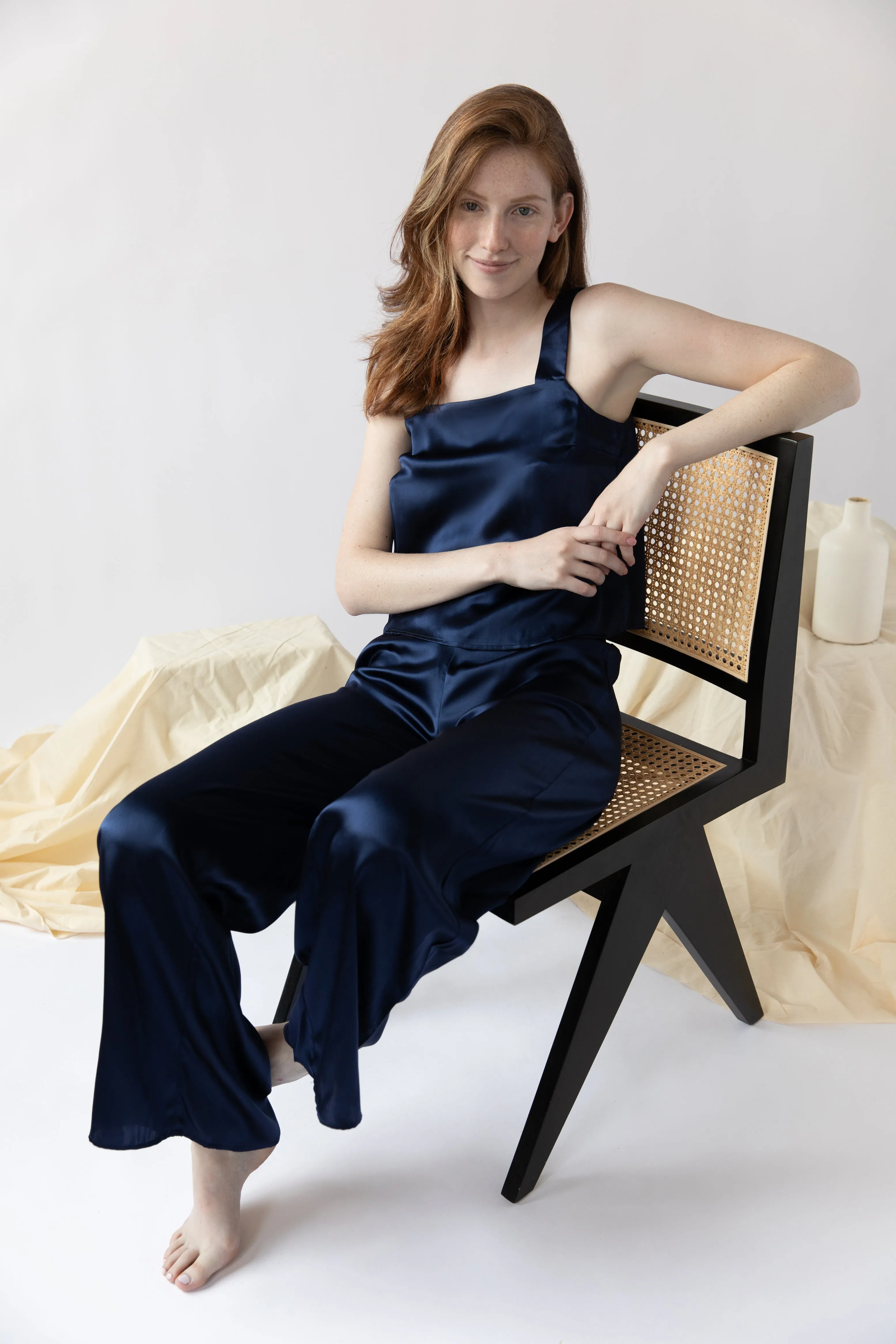 Mulberry Silk Wide Leg Pant Set