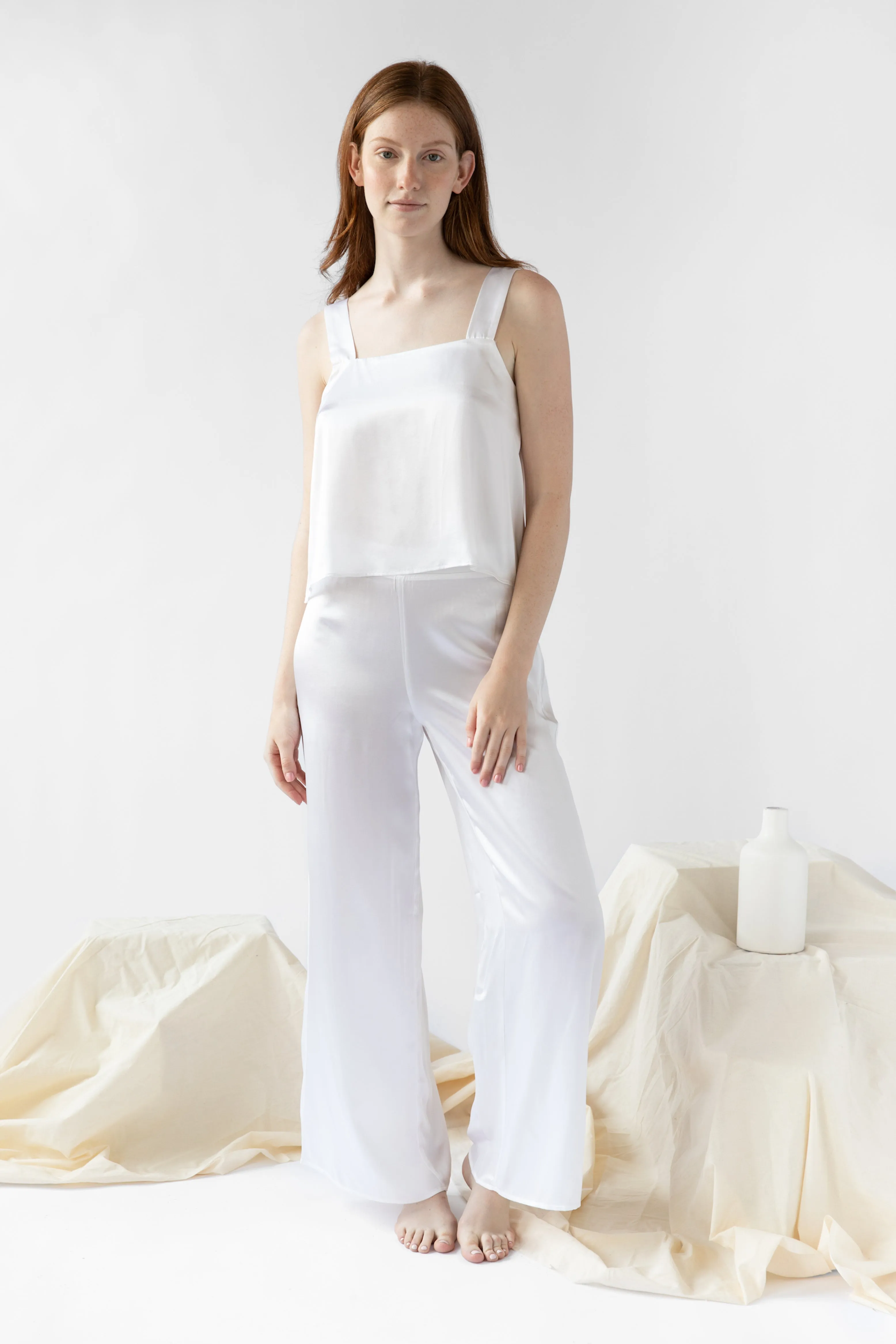 Mulberry Silk Wide Leg Pant Set