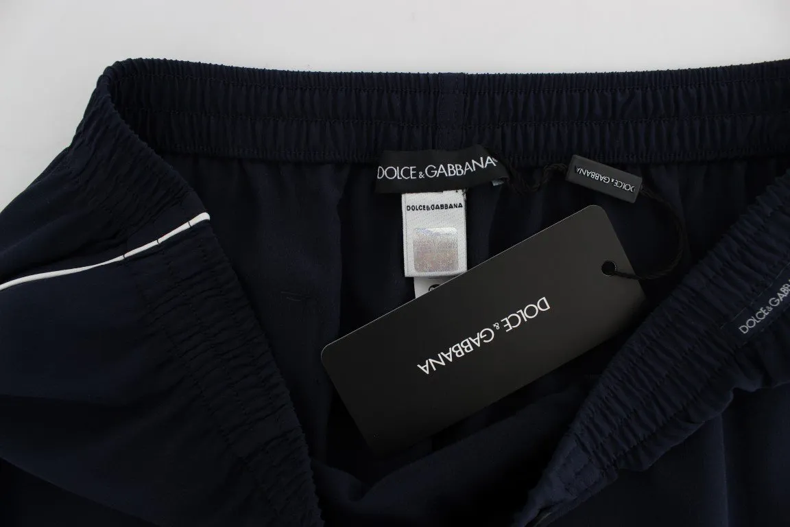 Navy Blue Silk Pajama Pants