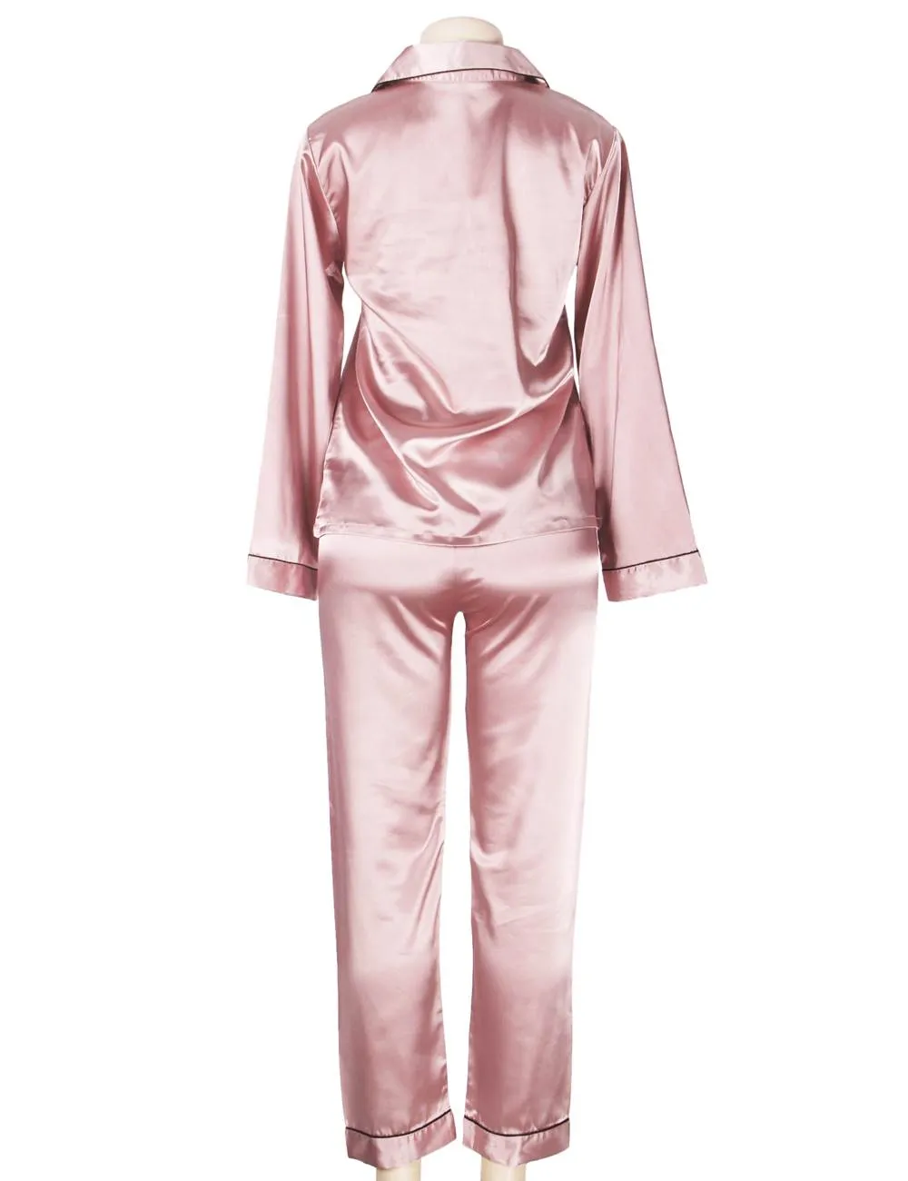 New Long Sleeve Silk Pajamas Set Two Piece Set