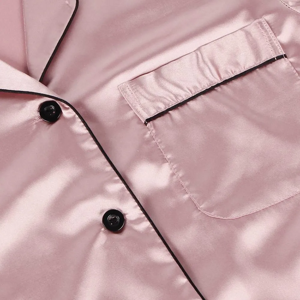 New Long Sleeve Silk Pajamas Set Two Piece Set