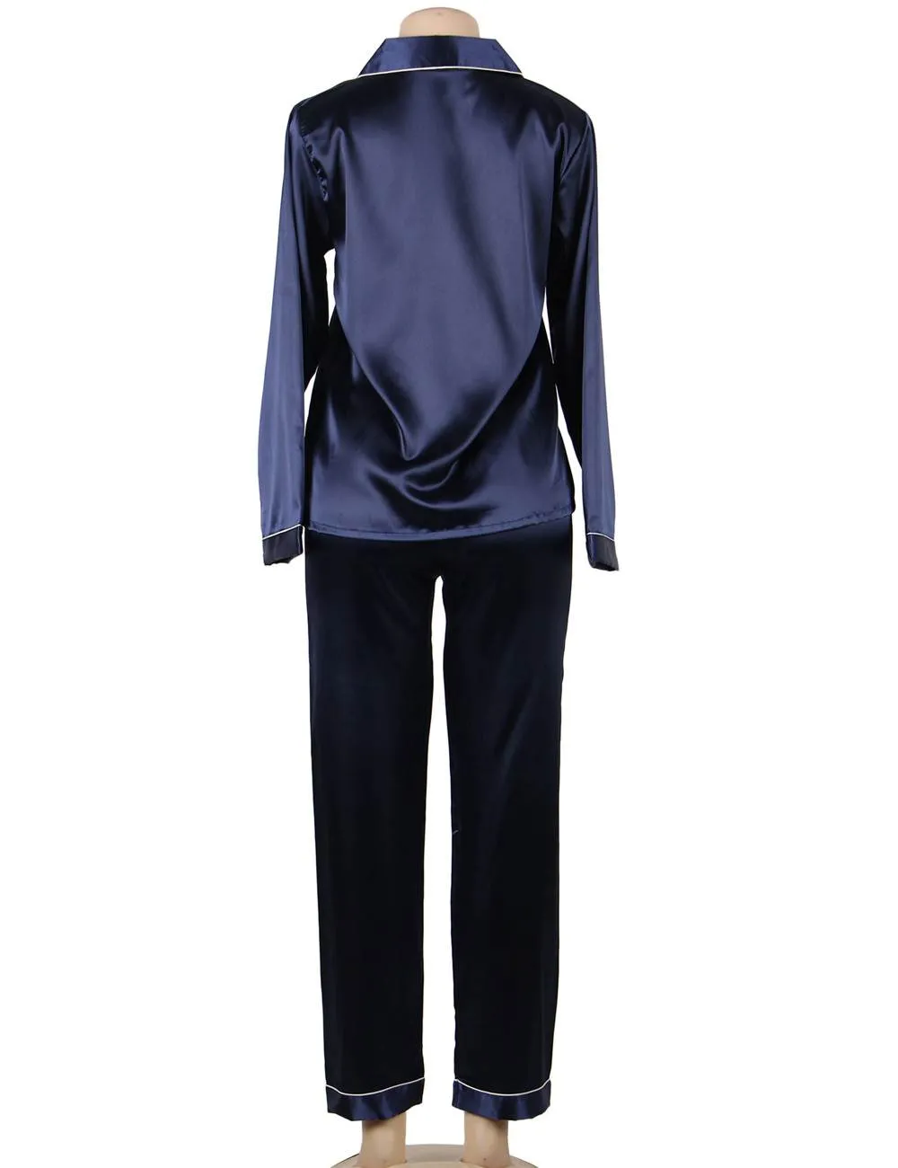 New Long Sleeve Silk Pajamas Set Two Piece Set