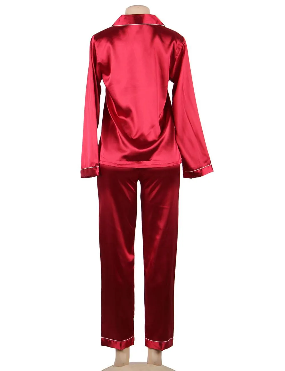 New Long Sleeve Silk Pajamas Set Two Piece Set