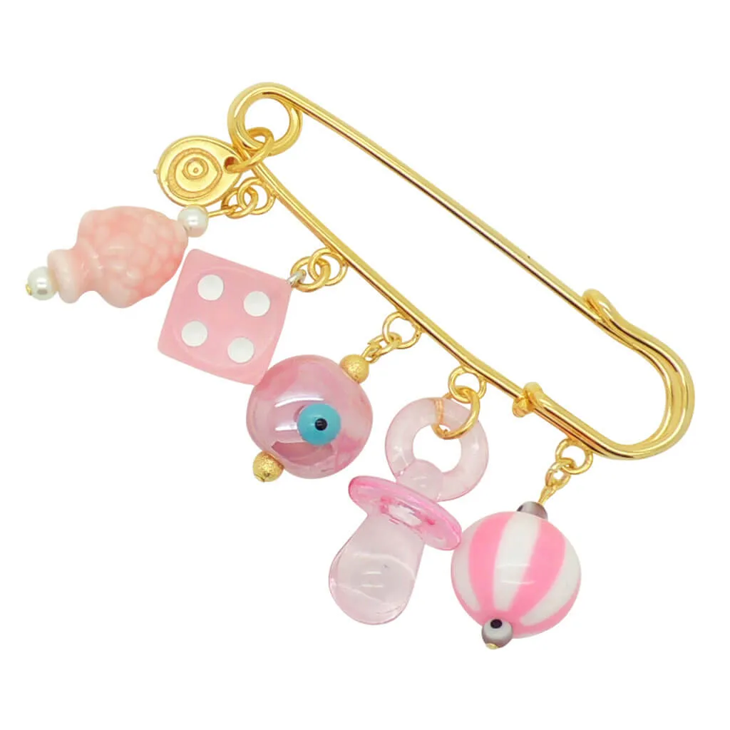 Newborn Lucky Number Five Charm Brooch