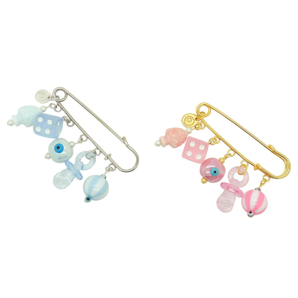 Newborn Lucky Number Five Charm Brooch
