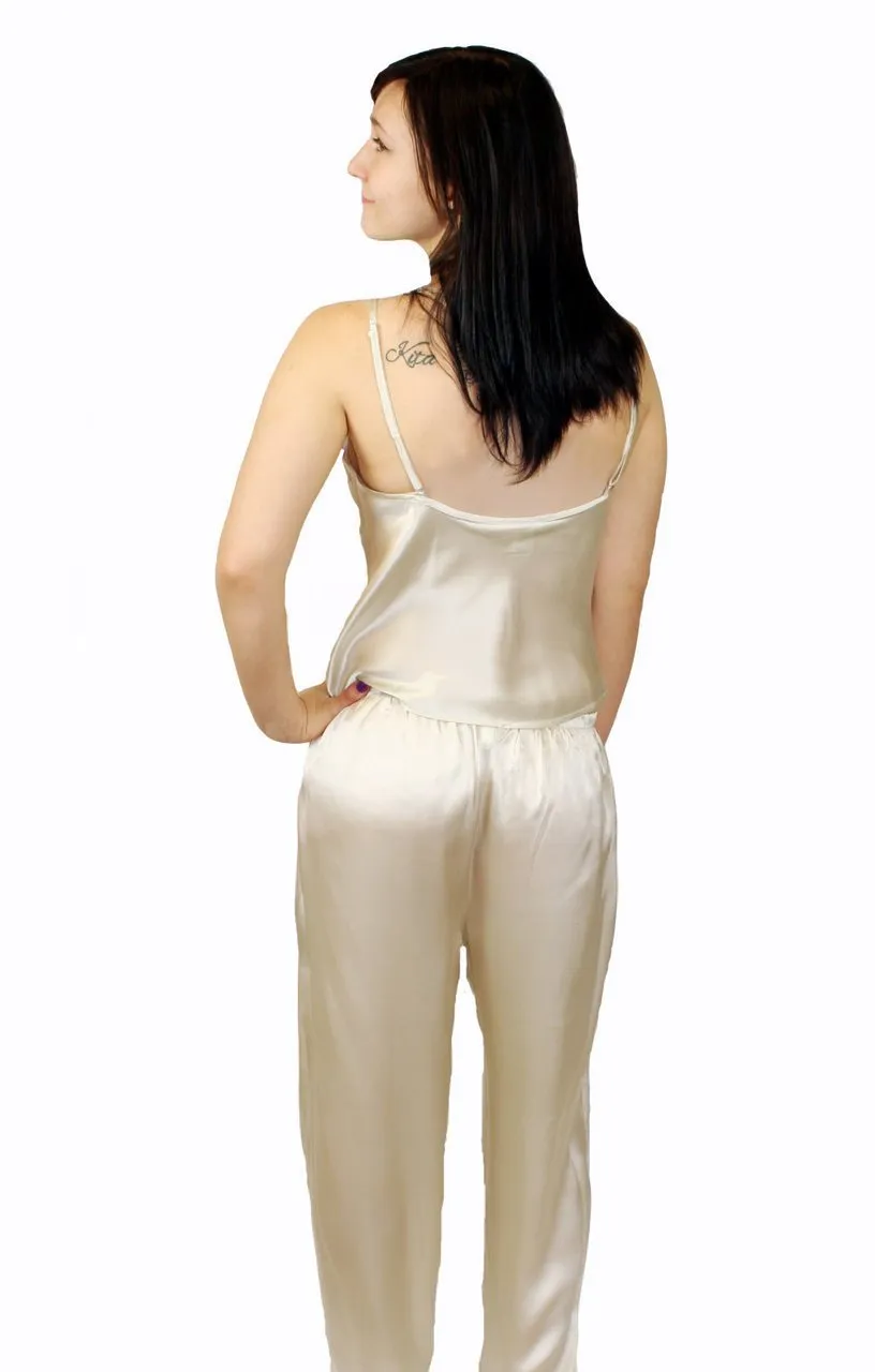 Nyteez Women's Pure Natural 100% Mulberry Silk Pajama Set