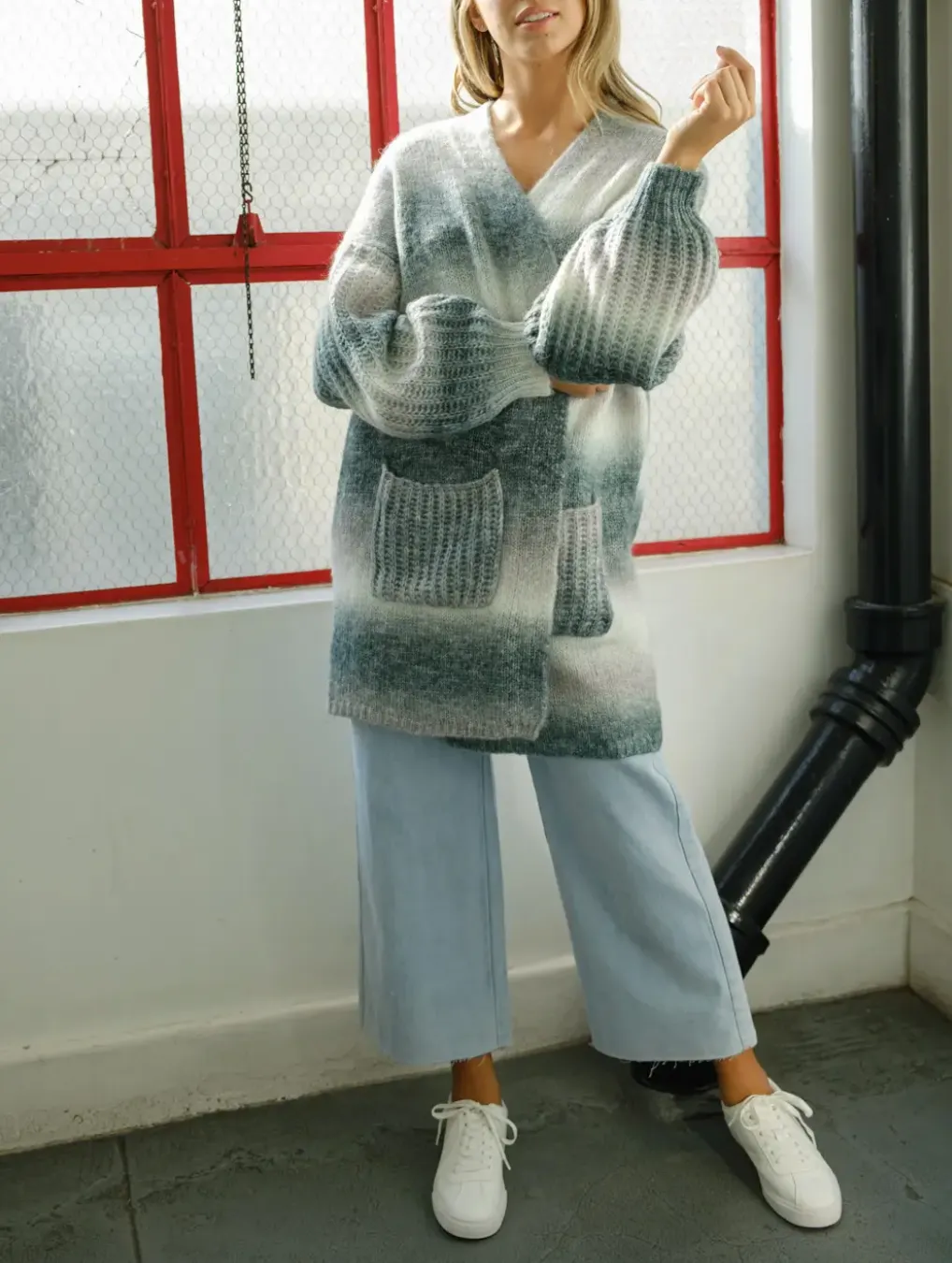 OMBRÉ OPEN-FRONT CARDIGAN