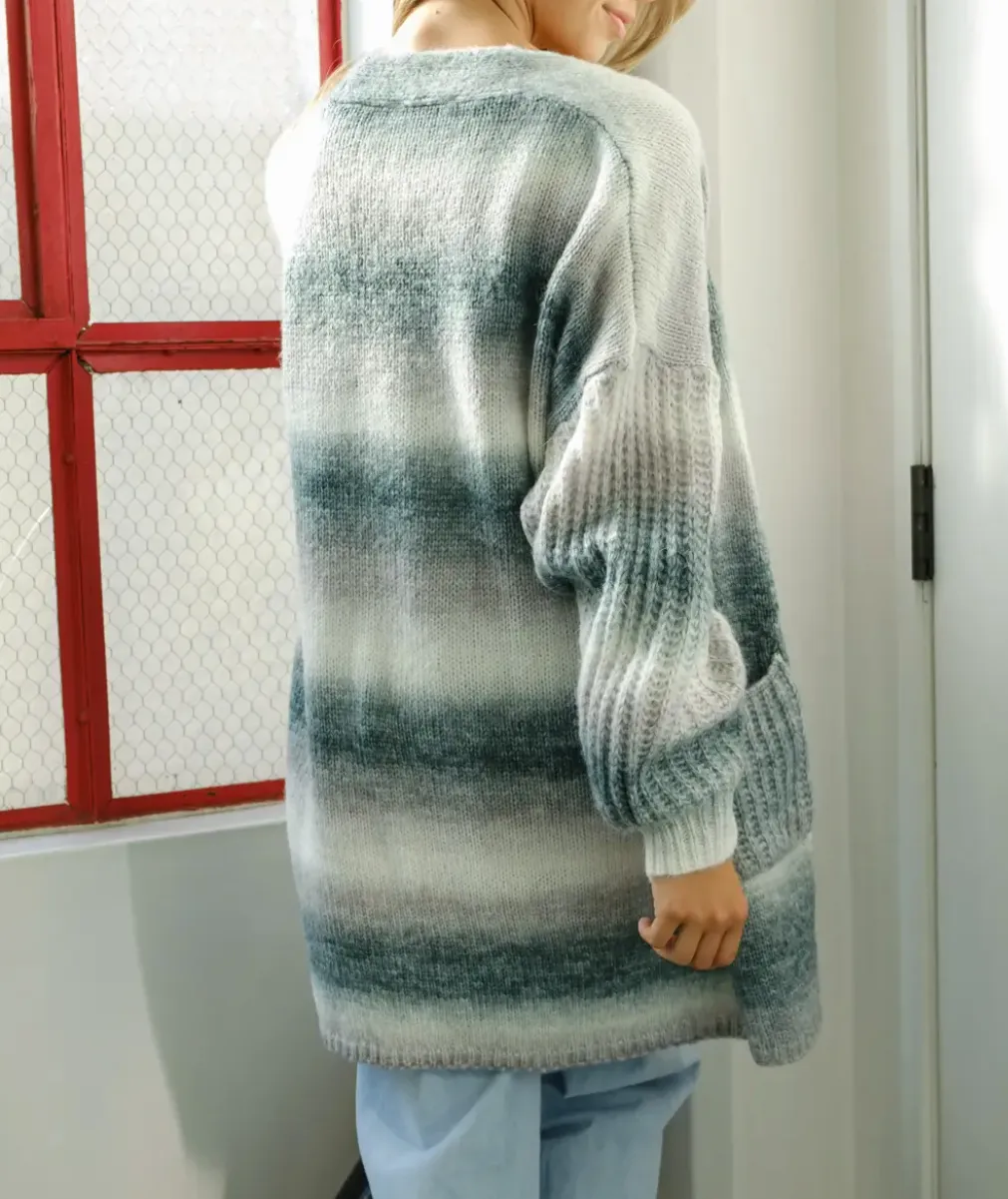 OMBRÉ OPEN-FRONT CARDIGAN