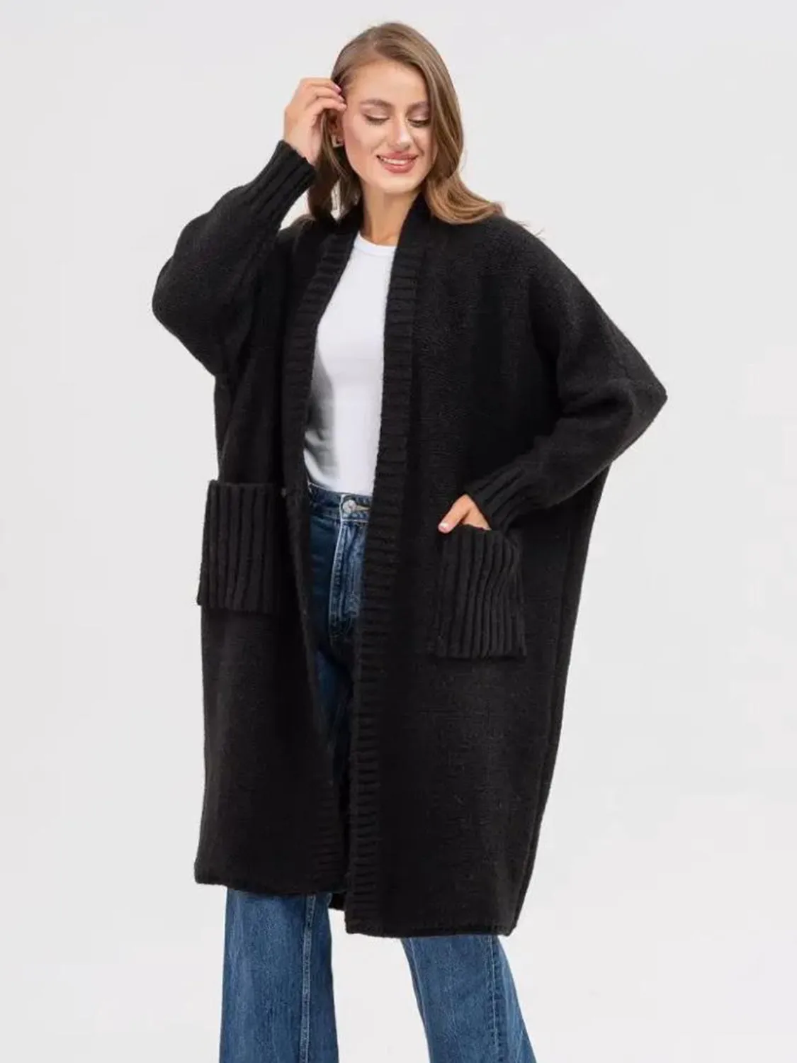 Open Front Long Sleeve Cardigan