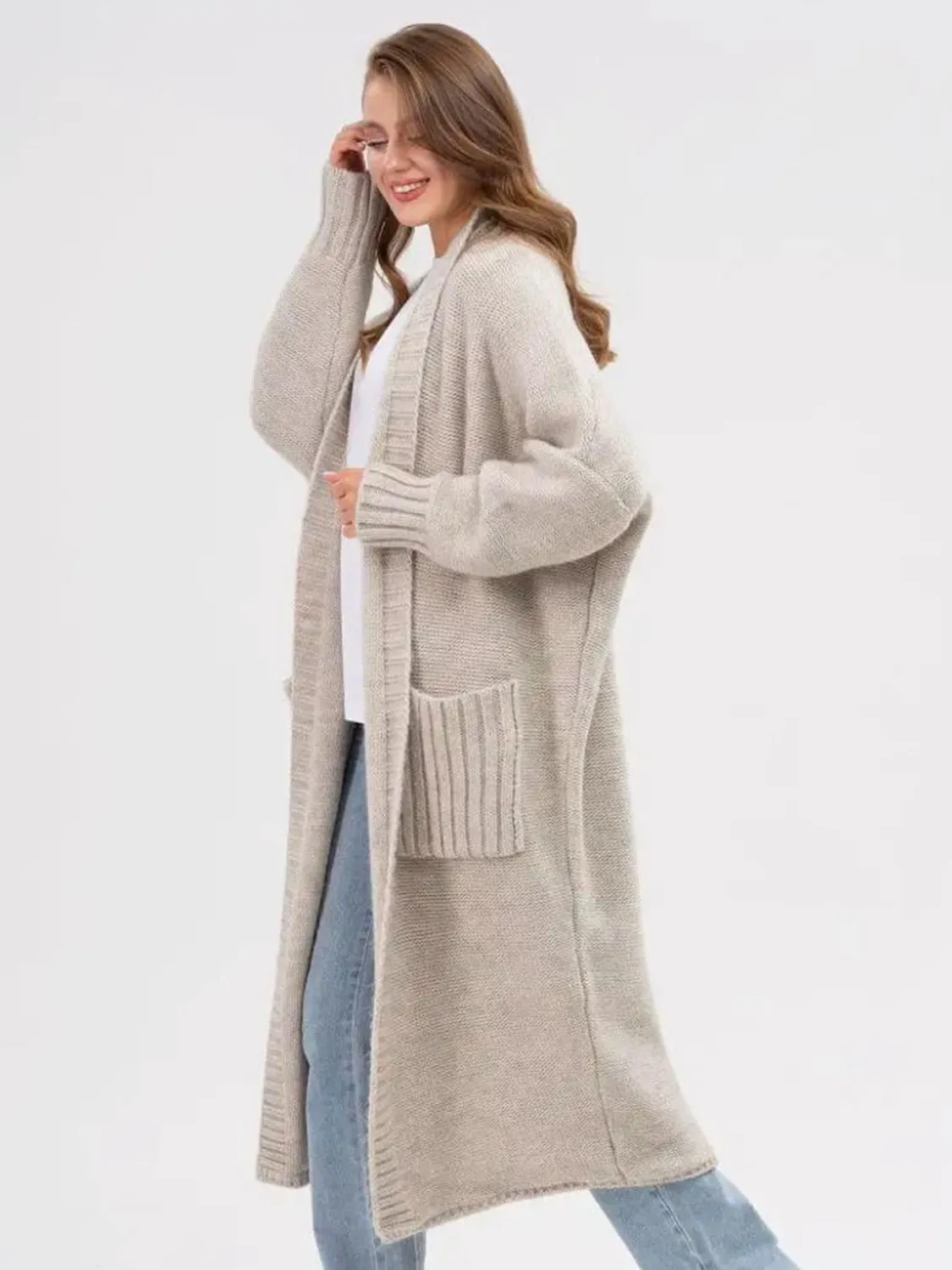 Open Front Long Sleeve Cardigan