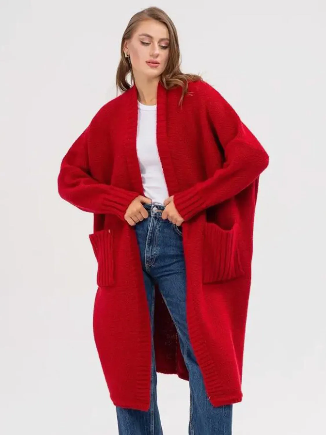 Open Front Long Sleeve Cardigan