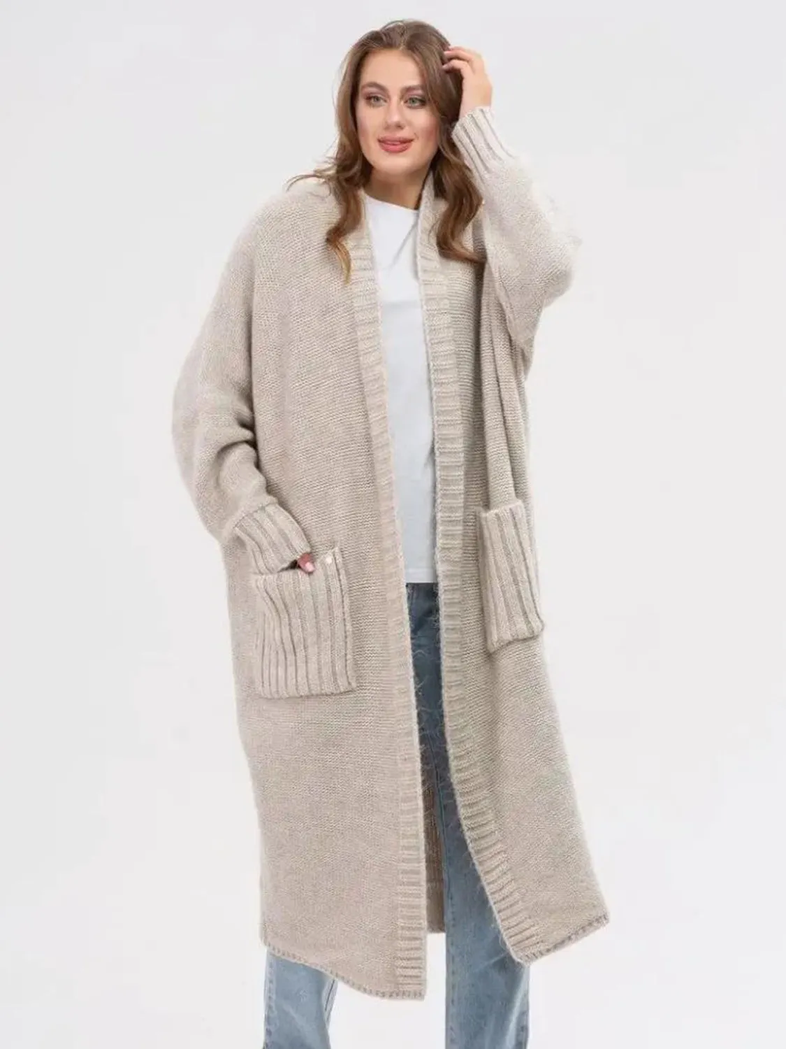 Open Front Long Sleeve Cardigan