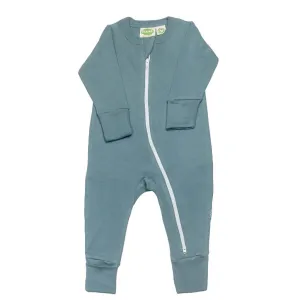 Organic Essential Basic '2-Way' Zipper Romper - Long Sleeve | Ocean