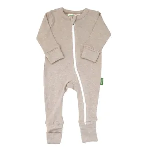 Organic Snuggle Soft Melange '2-Way' Zipper Romper | Fawn Melange