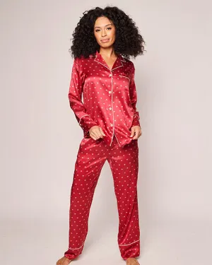 PETITE PLUME | Women's Silk Pajama Set | Bordeaux Art Nouveau