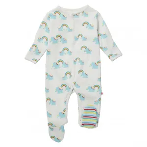 Piccalilly Rainbow Elephants Sleepsuit