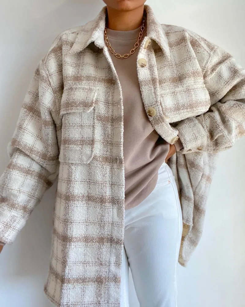 Pile Collar Pocket Single-breasted Outerwear