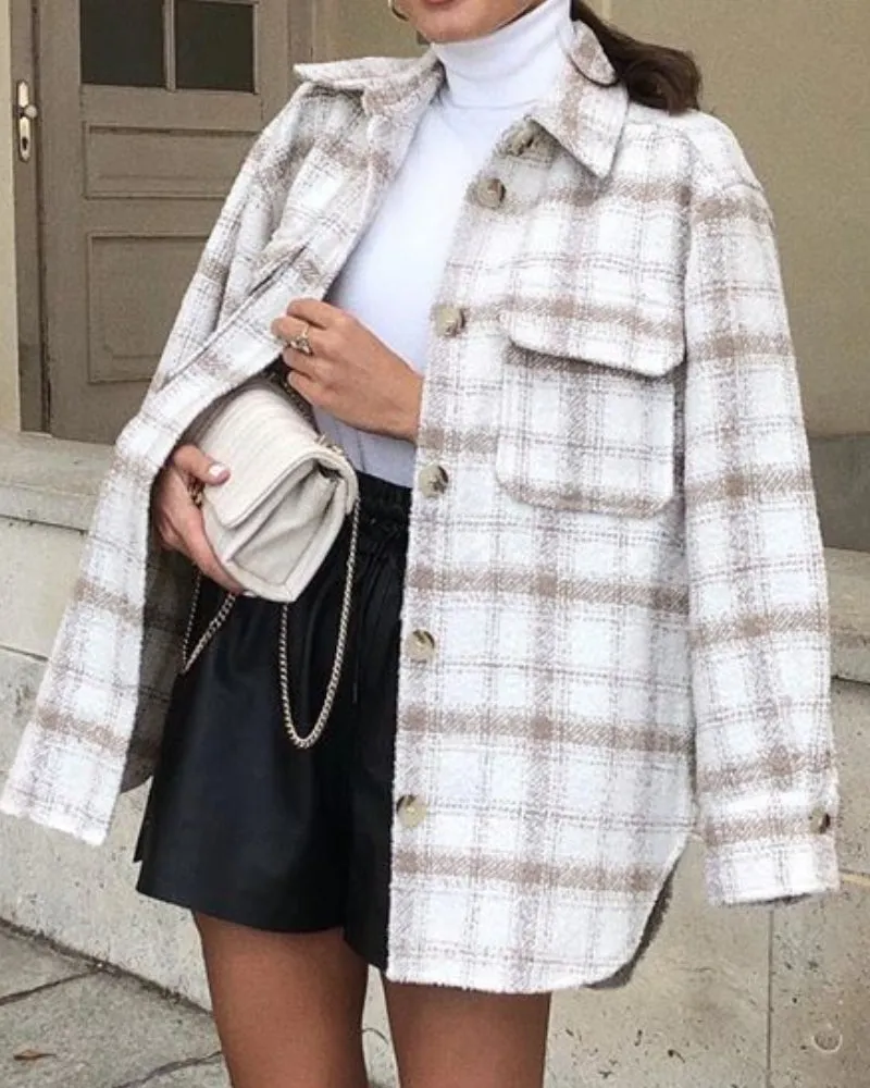 Pile Collar Pocket Single-breasted Outerwear