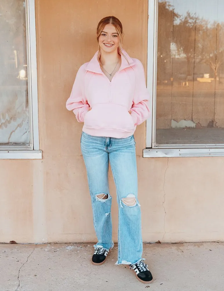 Pink Dove Half Zip Pullover 950CK