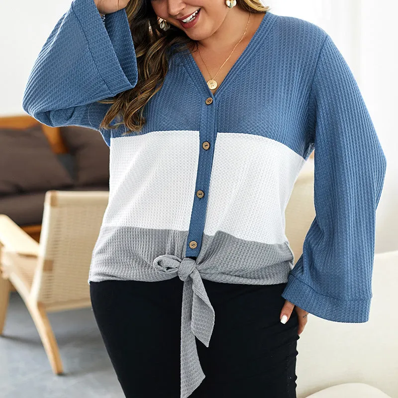 Plus Size Women's Slim Loose Sweater Long Sleeve Sweater